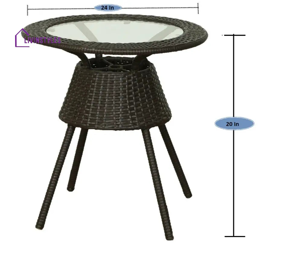 Bud Outdoor Patio Seating Set 2 Chairs and 1 Table Set (Brown) Coffee Table Sets