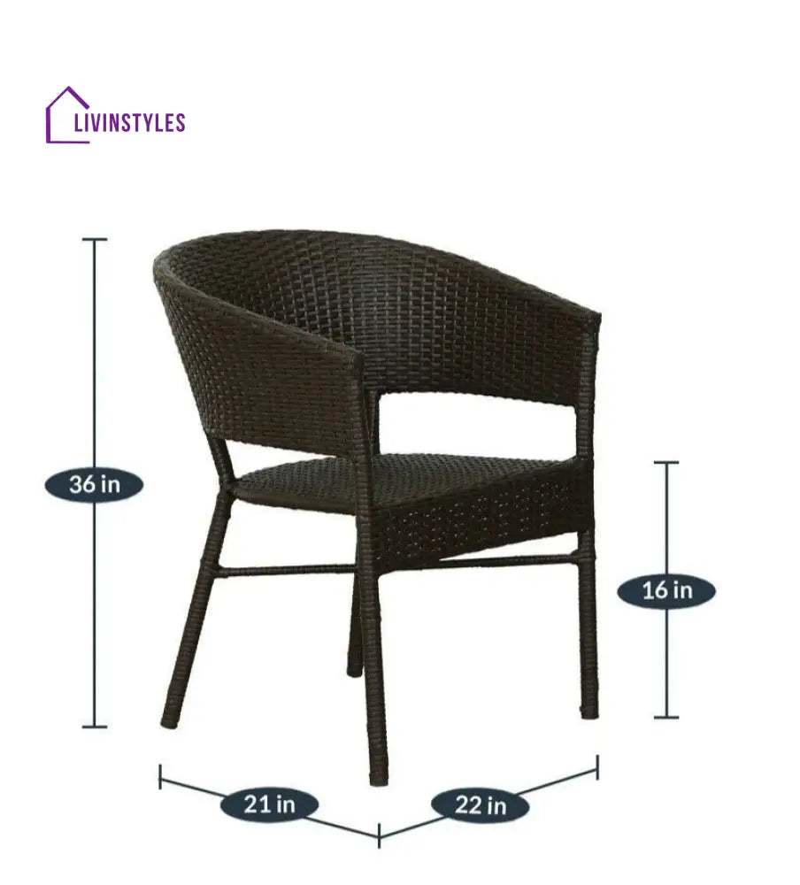 Bud Outdoor Patio Seating Set 2 Chairs and 1 Table Set (Brown) Coffee Table Sets