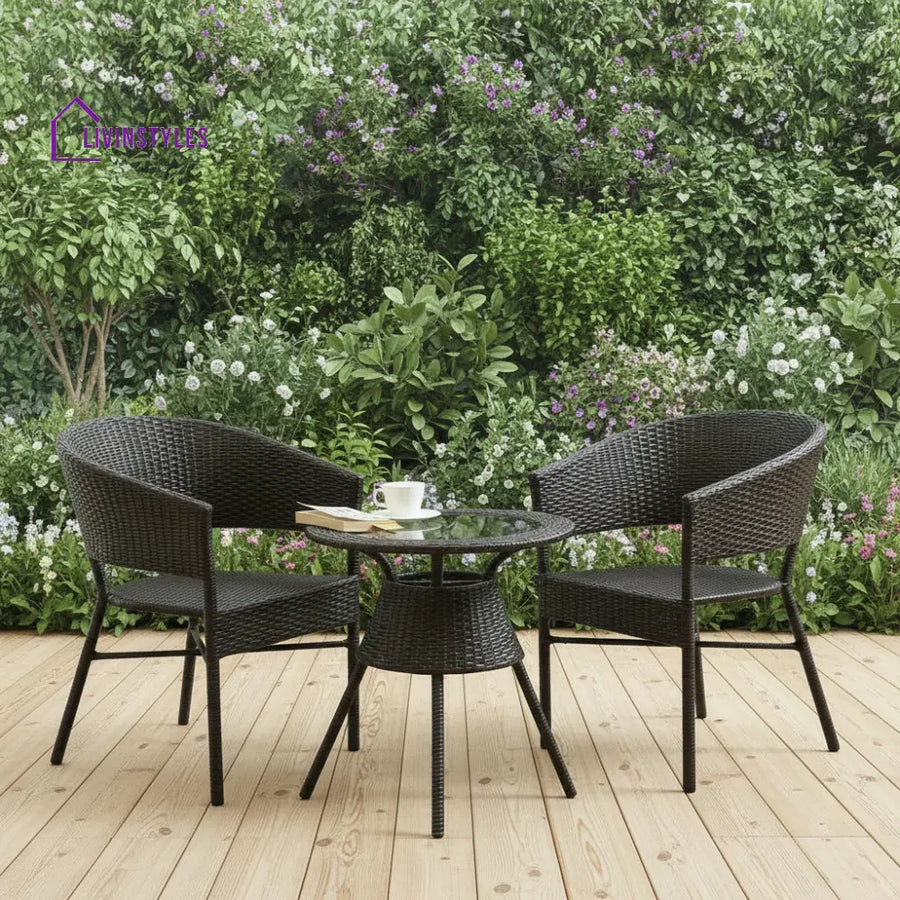 Bud Outdoor Patio Seating Set 2 Chairs and 1 Table Set (Brown) Coffee Table Sets