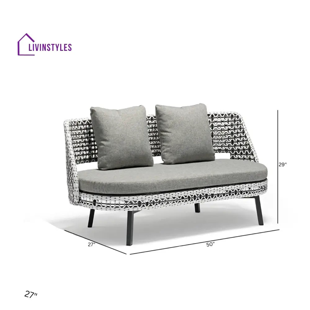 Bufil Outdoor Garden Balcony Sofa Set 2 Seater,2 Single seater and 2 Center Table Set (Grey) - Sofa Sets