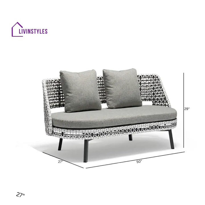 Bufil Outdoor Garden Balcony Sofa Set 2 Seater,2 Single seater and 2 Center Table Set (Grey) - Sofa Sets