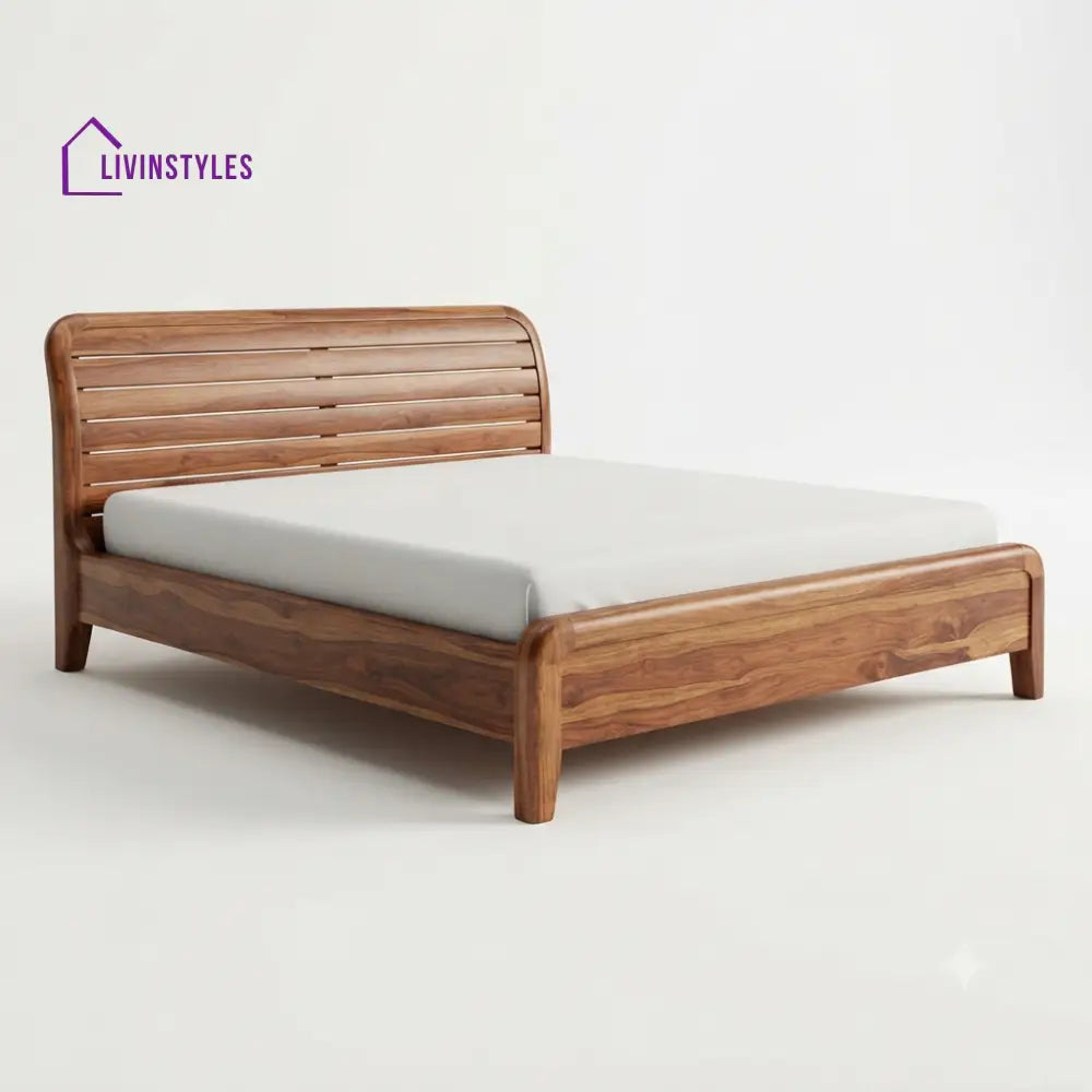 Buhle Wooden Double Bed | King Size Bed | Queen Size Bed - Bed Without Storage