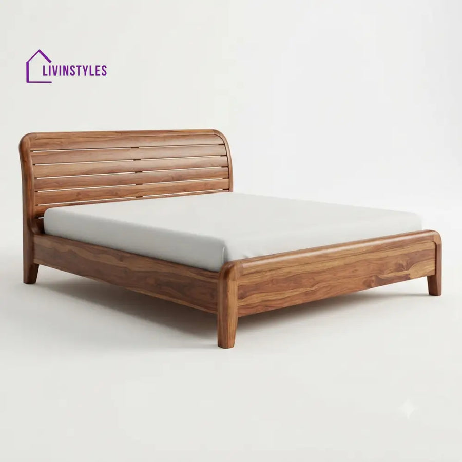 Buhle Wooden Double Bed | King Size Bed | Queen Size Bed - Bed Without Storage