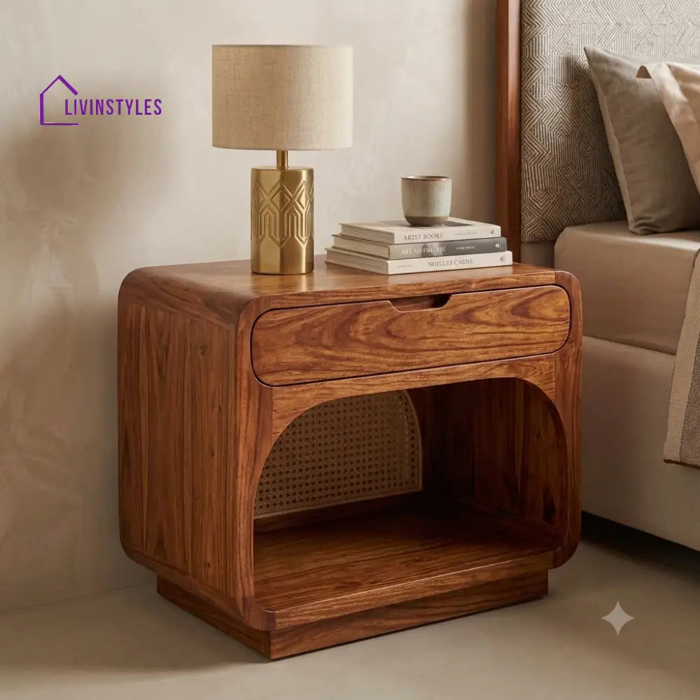 Bukola Premium Wooden Bedside Table | Side Table for Bedroom