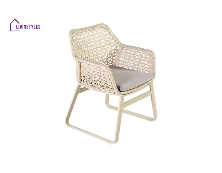 Buratti Outdoor Patio Dining Set 4 Chairs and 1 Table (Beige) - Dining sets