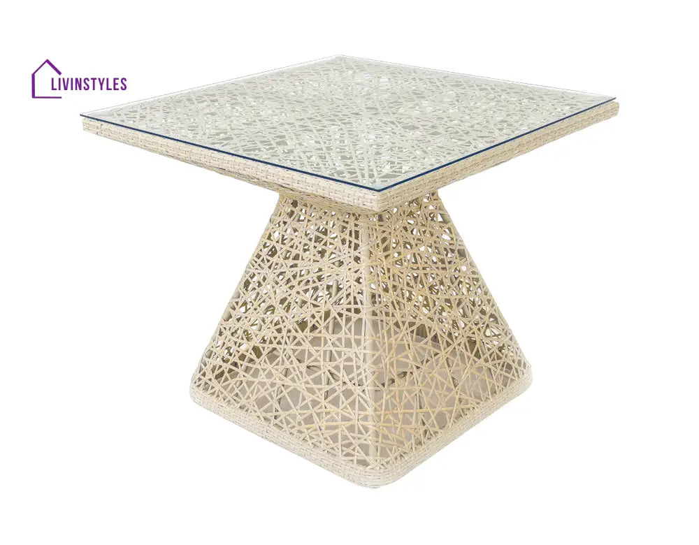 Buratti Outdoor Patio Dining Set 4 Chairs and 1 Table (Beige) - Dining sets