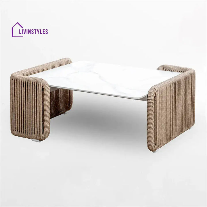 Buratti Outdoor Sofa Set 2 Seater 2 Single seater and 1 Center Table Braided & Rope - Sofa Sets