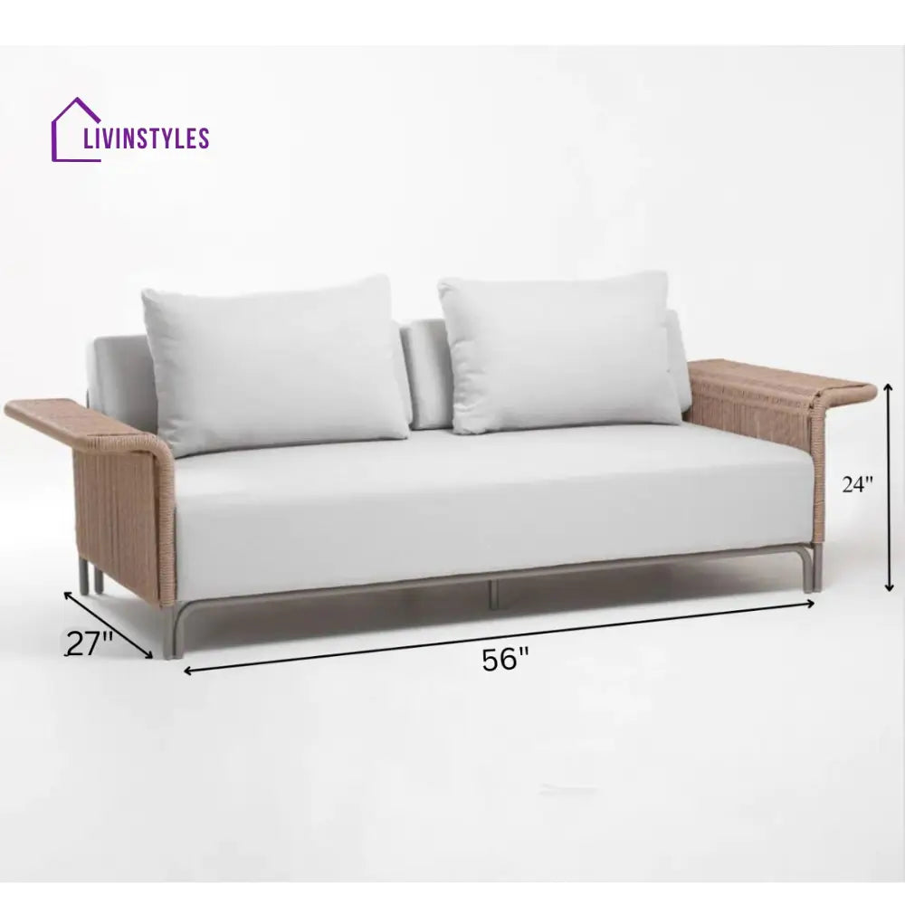 Buratti Outdoor Sofa Set 2 Seater 2 Single seater and 1 Center Table Braided & Rope - Sofa Sets