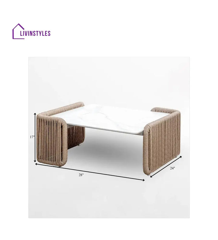 Buratti Outdoor Sofa Set 2 Seater 2 Single seater and 1 Center Table Braided & Rope - Sofa Sets