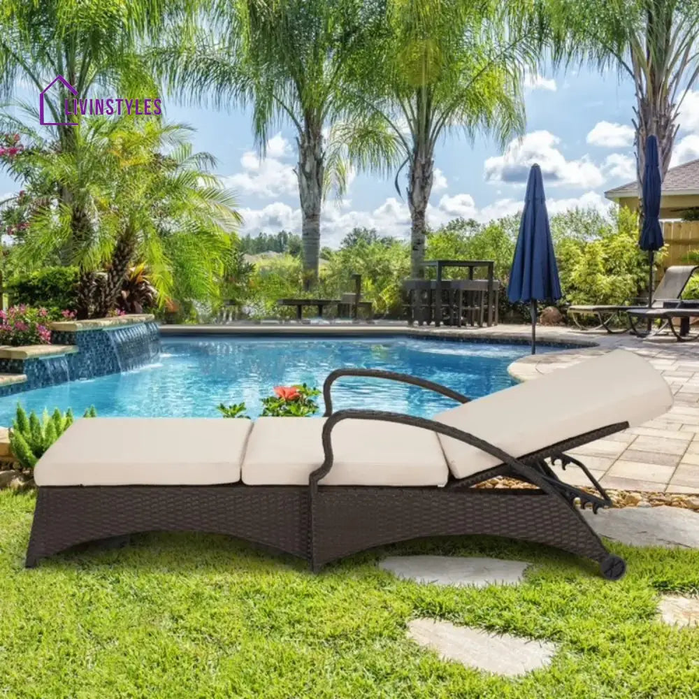 Bushra Outdoor All-Weather Wicker Lounger - Lounger Set