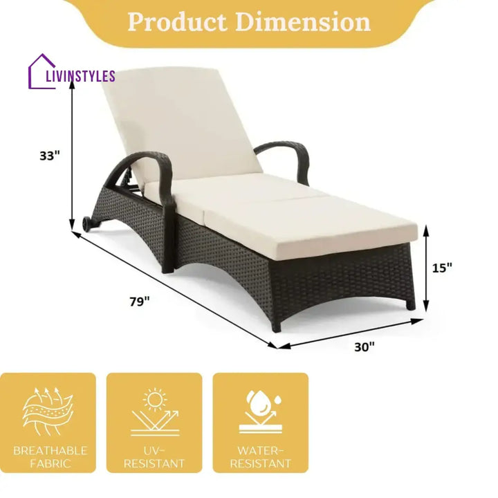 Bushra Outdoor All-Weather Wicker Lounger - Lounger Set