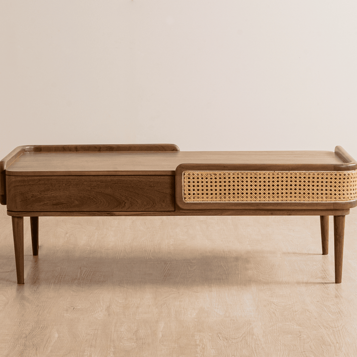 Deepika Kyoto Coffee Table | Wooden Bench With Storage Drawer