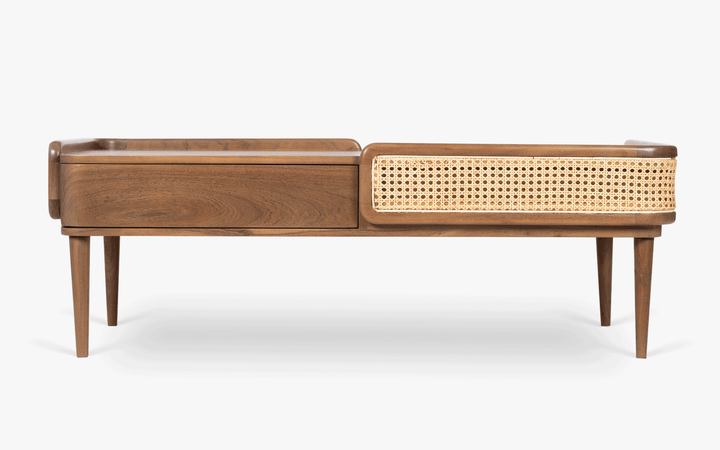 Deepika Kyoto Coffee Table | Wooden Bench With Storage Drawer