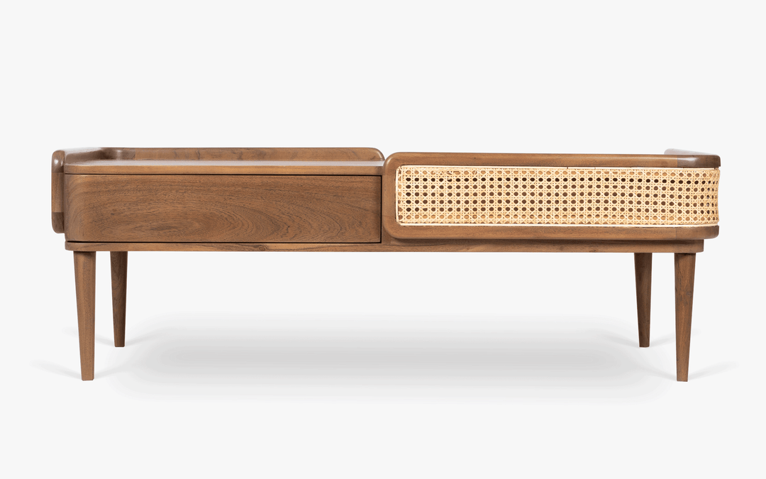 Deepika Kyoto Coffee Table | Wooden Bench With Storage Drawer
