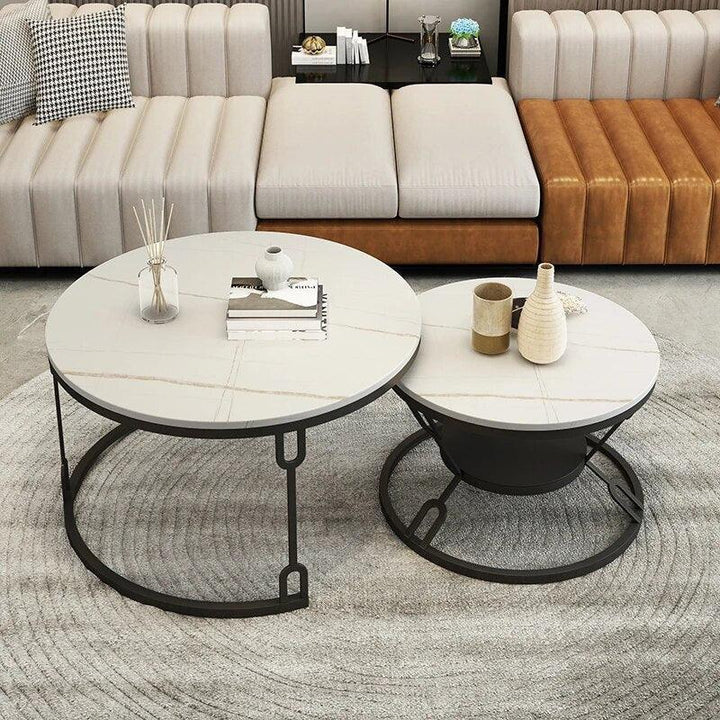Bhavana Marble Top Modern Coffee Table With Metal Frame | Center For Hallway