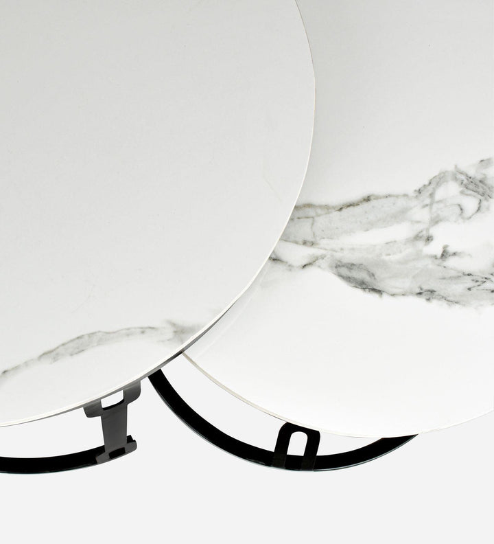 Bhavana Marble Top Modern Coffee Table With Metal Frame | Center For Hallway
