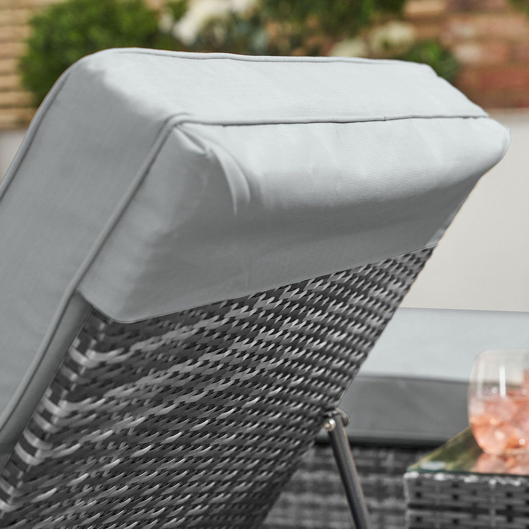 Arrigo Outdoor Swimming Poolside Lounger Set of 2 (Black + Grey)