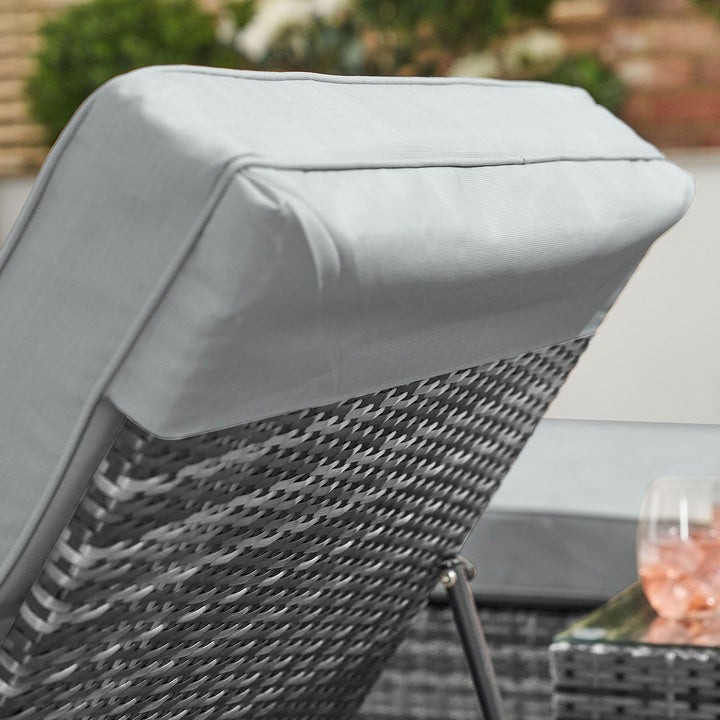 Arrigo Outdoor Swimming Poolside Lounger Set of 2 (Black + Grey)