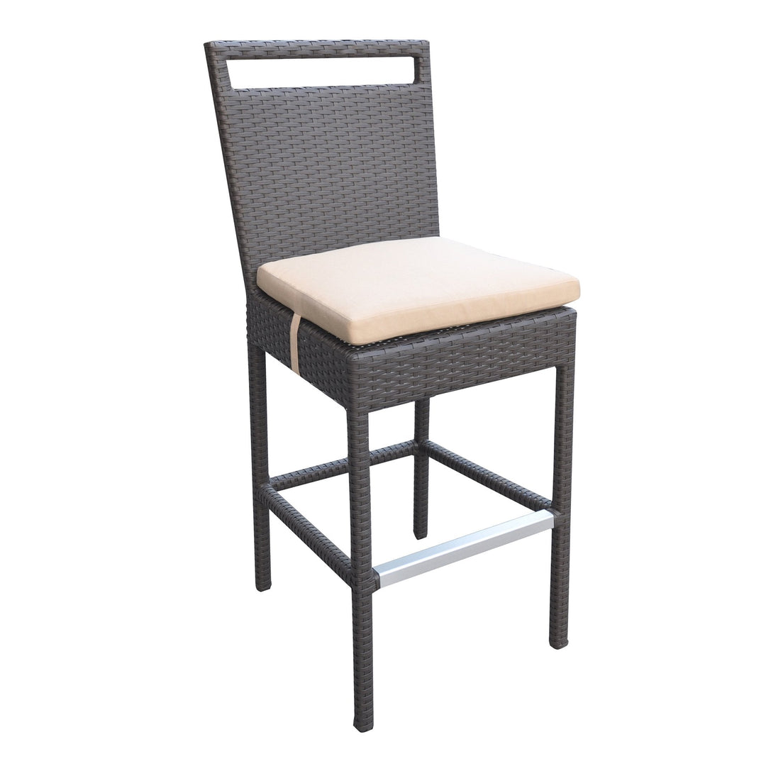 Manfredo Outdoor Patio Bar Sets 4 Chairs and 1 Table (Dark Brown)