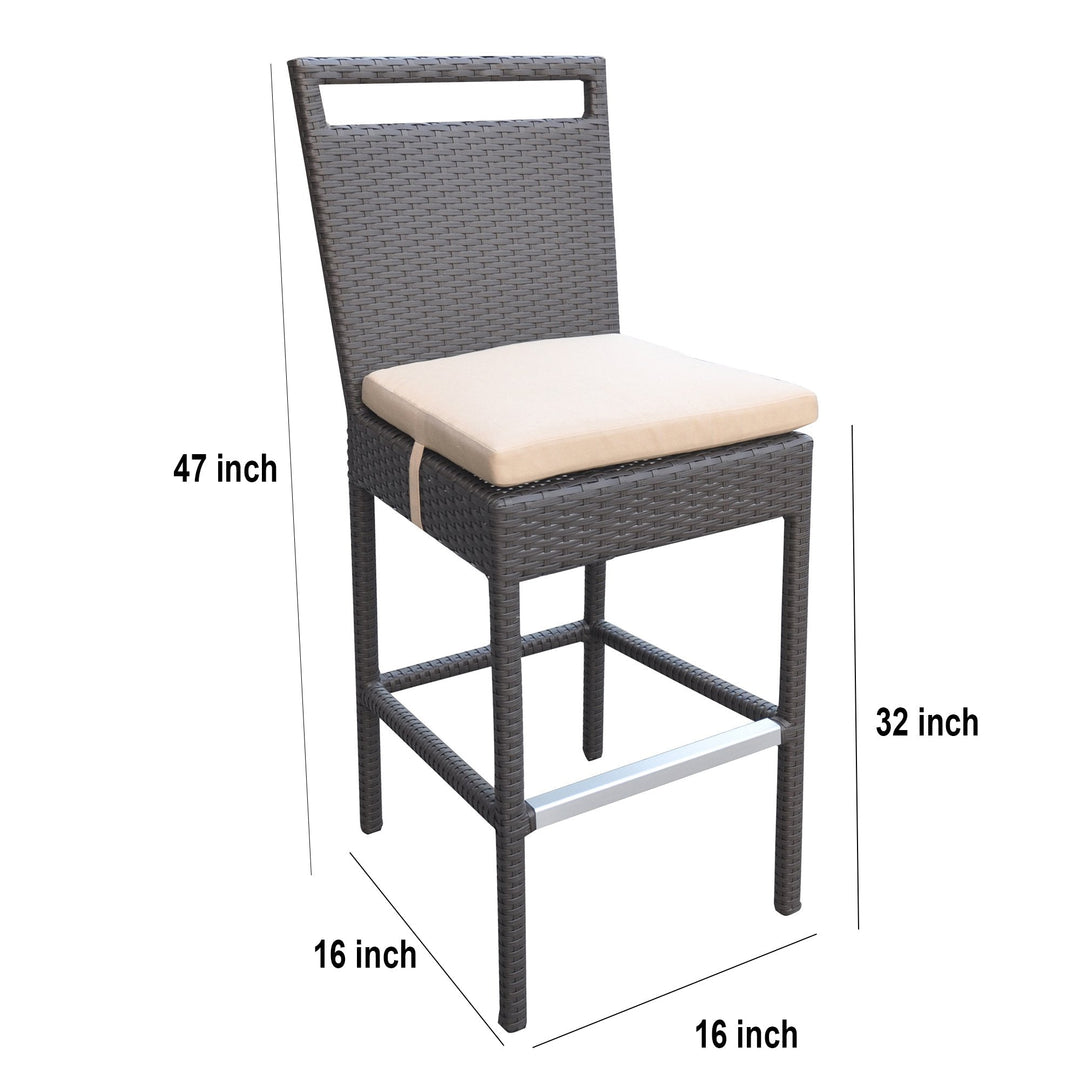 Manfredo Outdoor Patio Bar Sets 4 Chairs and 1 Table (Dark Brown)