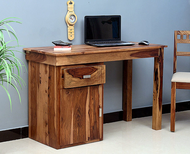 Bianca Solid Wood Writing Study Table, Study Laptop Desk with Drawer