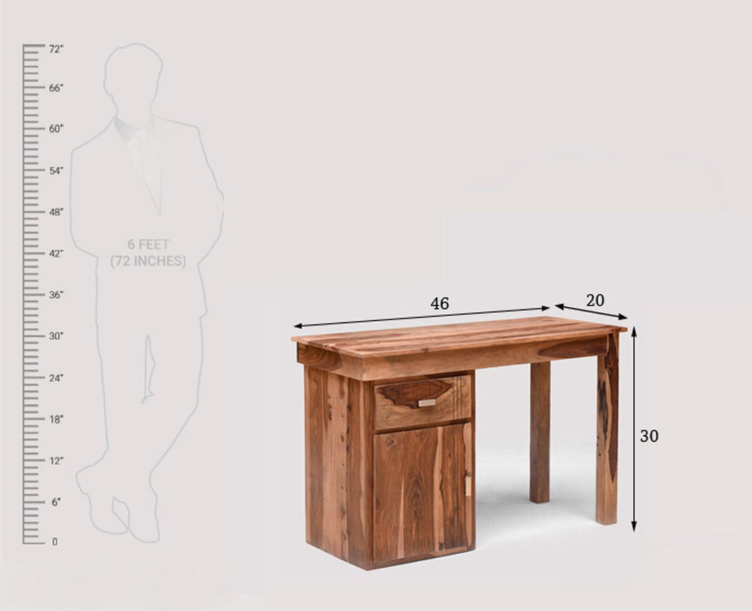 Bianca Solid Wood Writing Study Table, Study Laptop Desk with Drawer