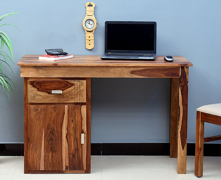 Bianca Solid Wood Writing Study Table, Study Laptop Desk with Drawer