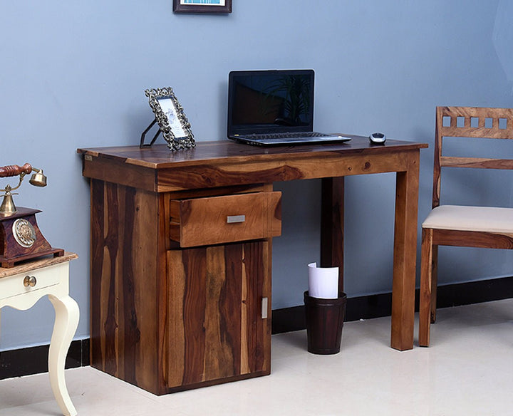 Bianca Solid Wood Writing Study Table, Study Laptop Desk with Drawer