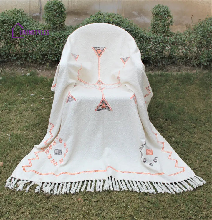 Cactus Silk Inspired Cotton Boucle Throw Blanket Throws & Blankets