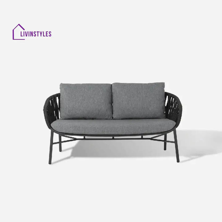 Cafaro Outdoor Sofa Set 2 Seater (Grey) Braided & Rope - Sofa Sets