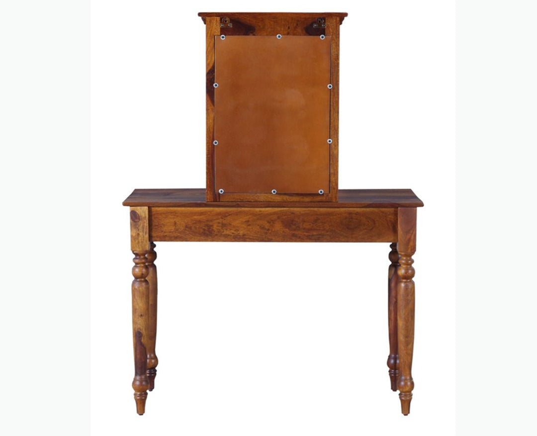 Calgary Solid Wood Dressing Table With Wall Hanging Mirror