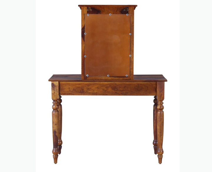Calgary Solid Wood Dressing Table With Wall Hanging Mirror