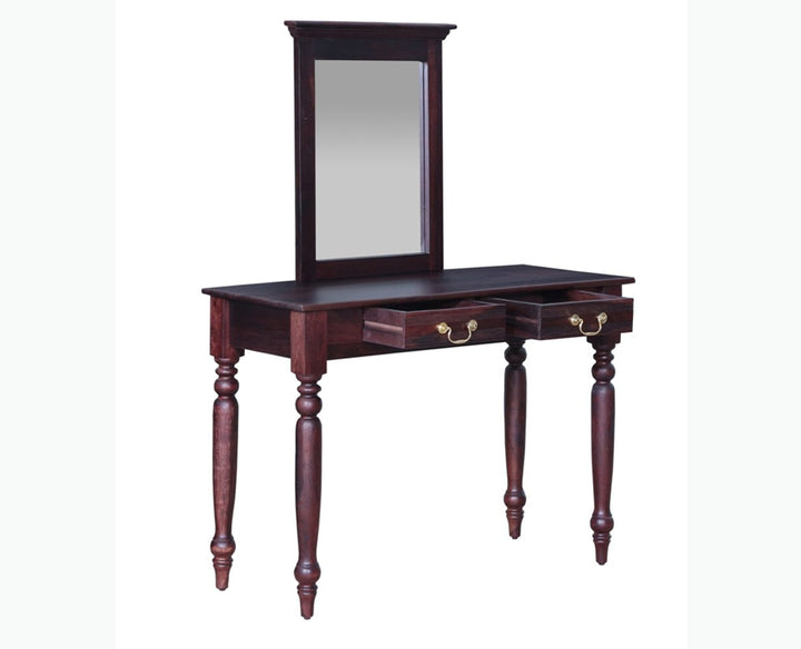 Calgary Solid Wood Dressing Table With Wall Hanging Mirror