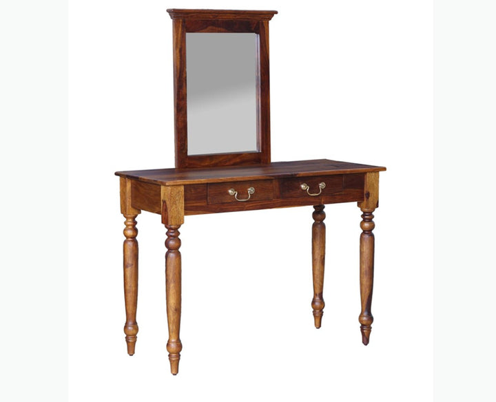 Calgary Solid Wood Dressing Table With Wall Hanging Mirror