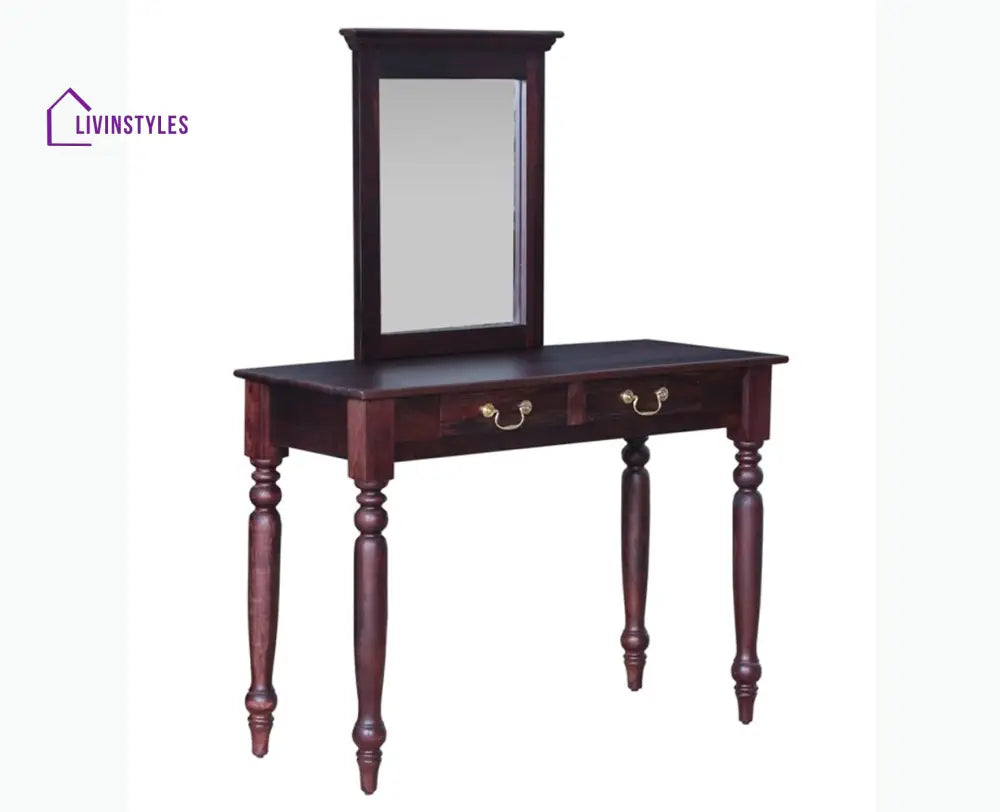 Calgary Solid Wood Dressing Table With Wall Hanging Mirror - Dressers & Mirrors