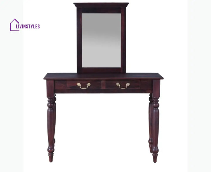 Calgary Solid Wood Dressing Table With Wall Hanging Mirror - Dressers & Mirrors