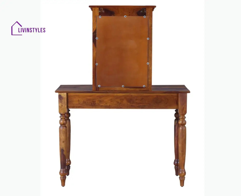 Calgary Solid Wood Dressing Table With Wall Hanging Mirror - Dressers & Mirrors