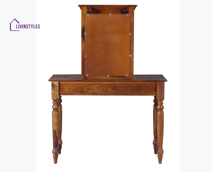 Calgary Solid Wood Dressing Table With Wall Hanging Mirror - Dressers & Mirrors