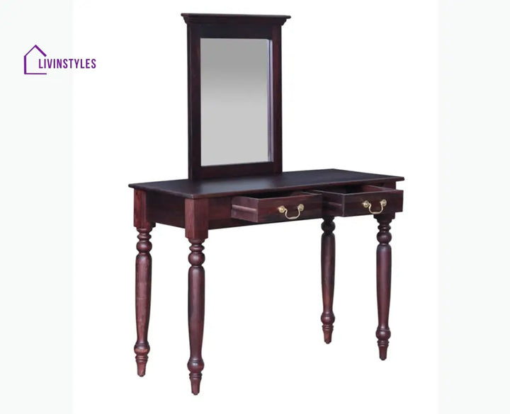 Calgary Solid Wood Dressing Table With Wall Hanging Mirror - Dressers & Mirrors