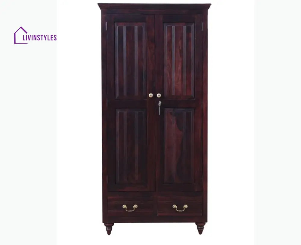 Calgary Solid Wood Two Doors Wardrobe - Wardrobes & Cabinets