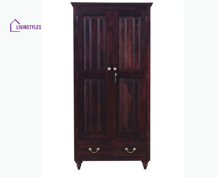 Calgary Solid Wood Two Doors Wardrobe - Wardrobes & Cabinets