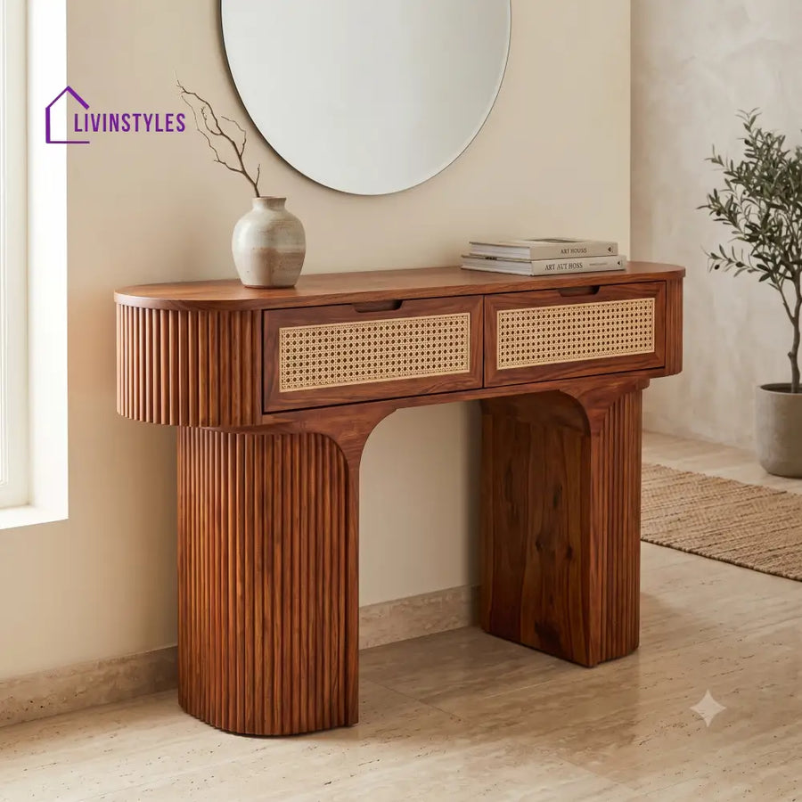 Calixte Premium Wooden Console Table for Living Room | Entryway Table