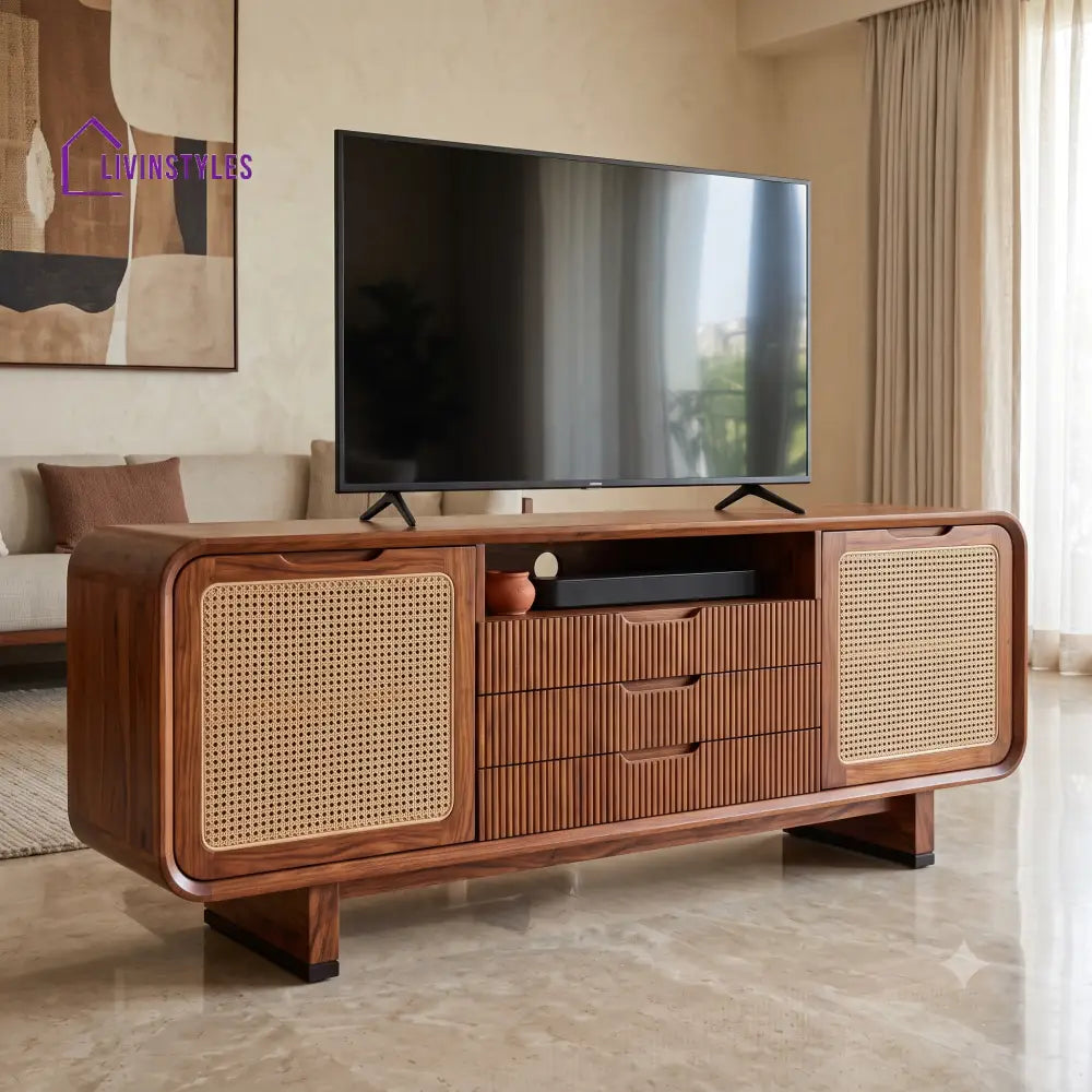 Calixte Solid Sheesham Wood Tv Unit for Living Room | Tv Cabinet | Tv Console Unit