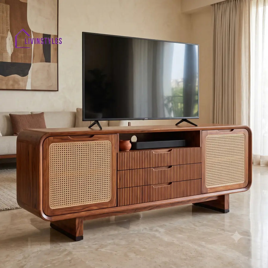 Calixte Solid Sheesham Wood Tv Unit for Living Room | Tv Cabinet | Tv Console Unit