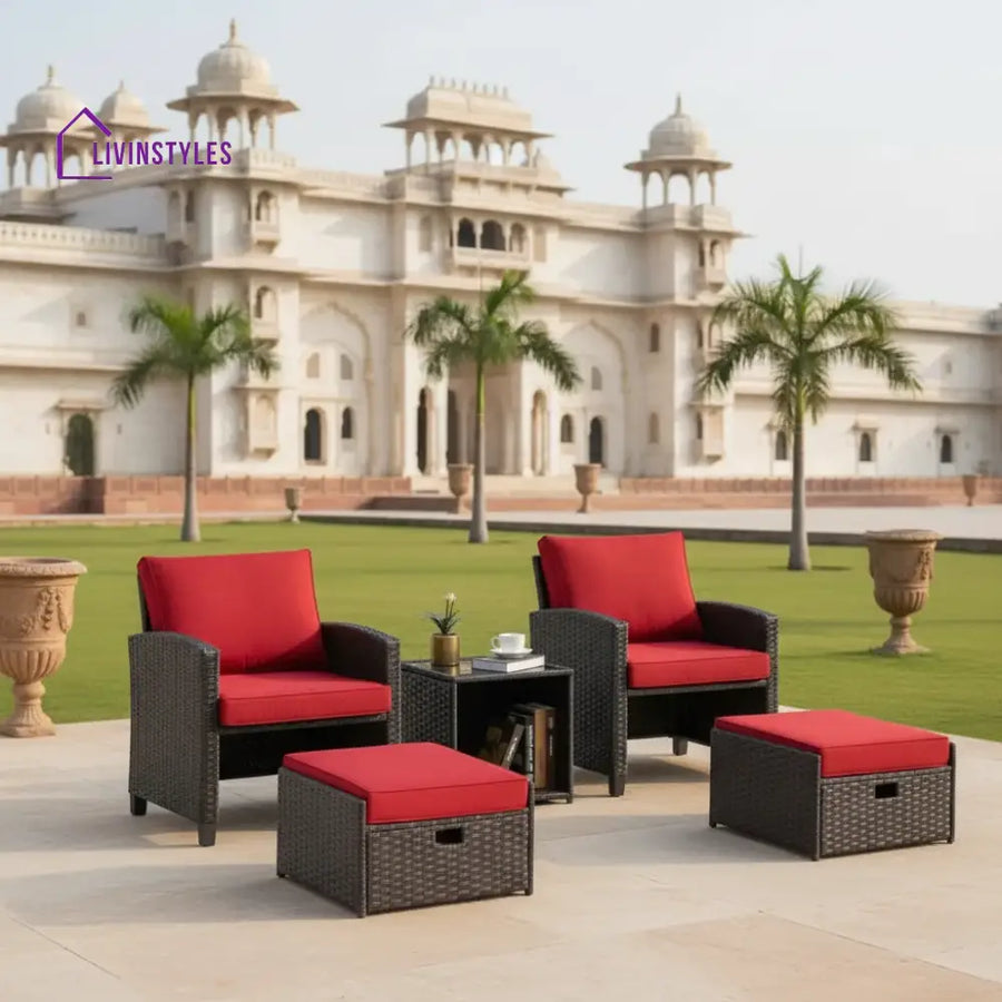 Calliope 5 Piece Outdoor Patio Wicker Furniture Set - Patio Sofa Set