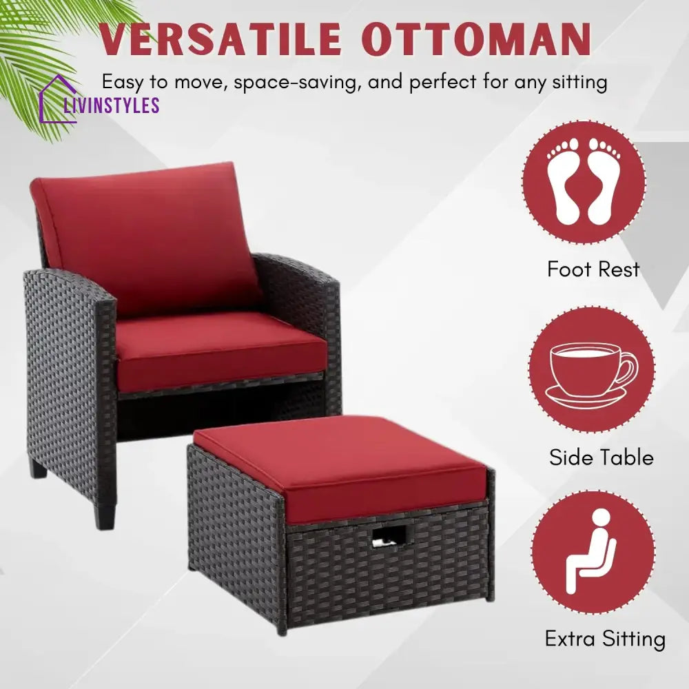 Calliope 5 Piece Outdoor Patio Wicker Furniture Set - Patio Sofa Set