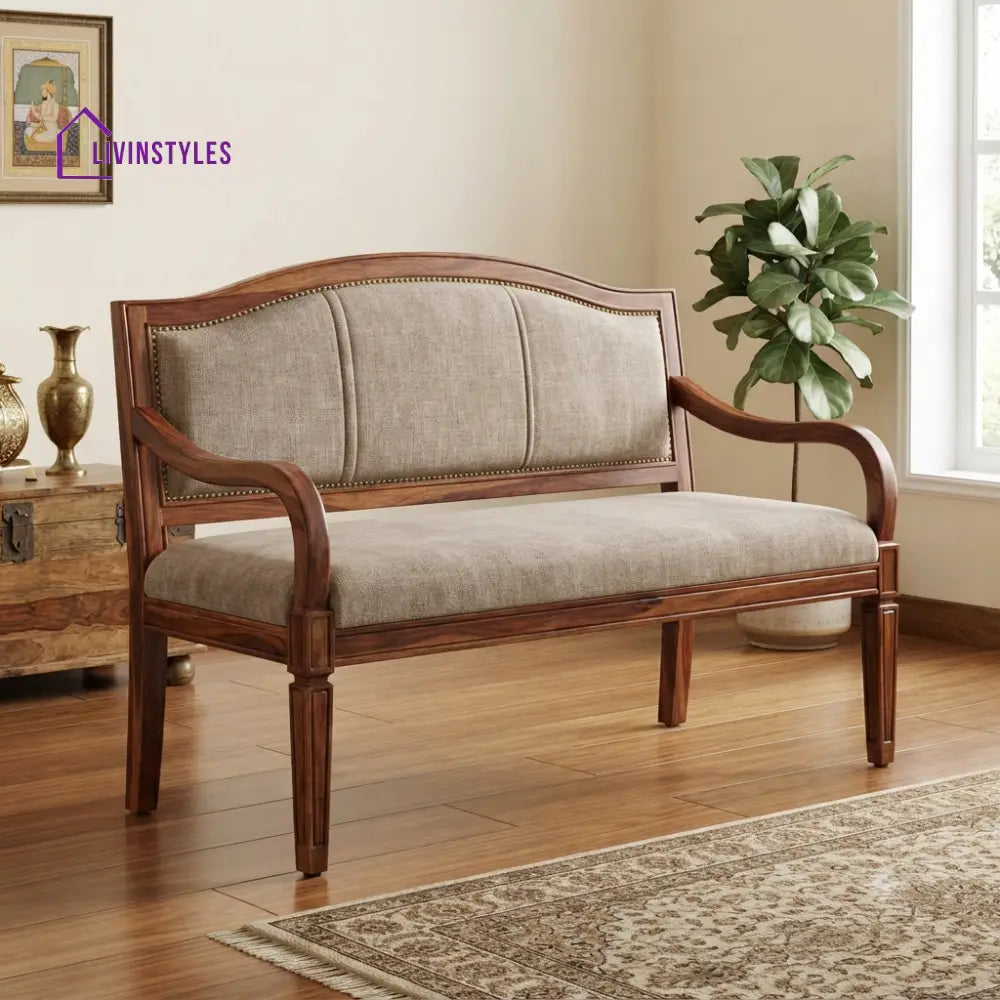 Cambrey Wooden Bench for Living Room | Bedroom | Extra Seating