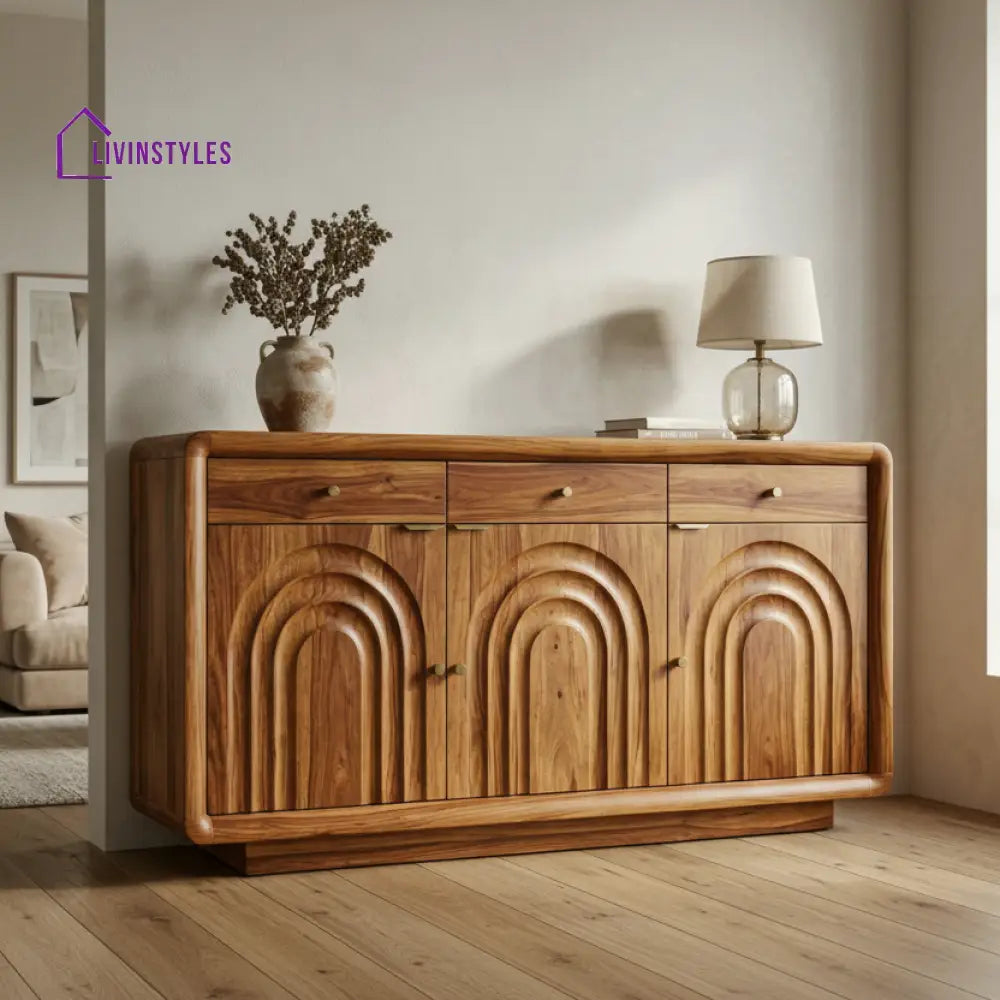 Cameron Sheesham Wood Cabinet and Sideboard (Honey Finish)