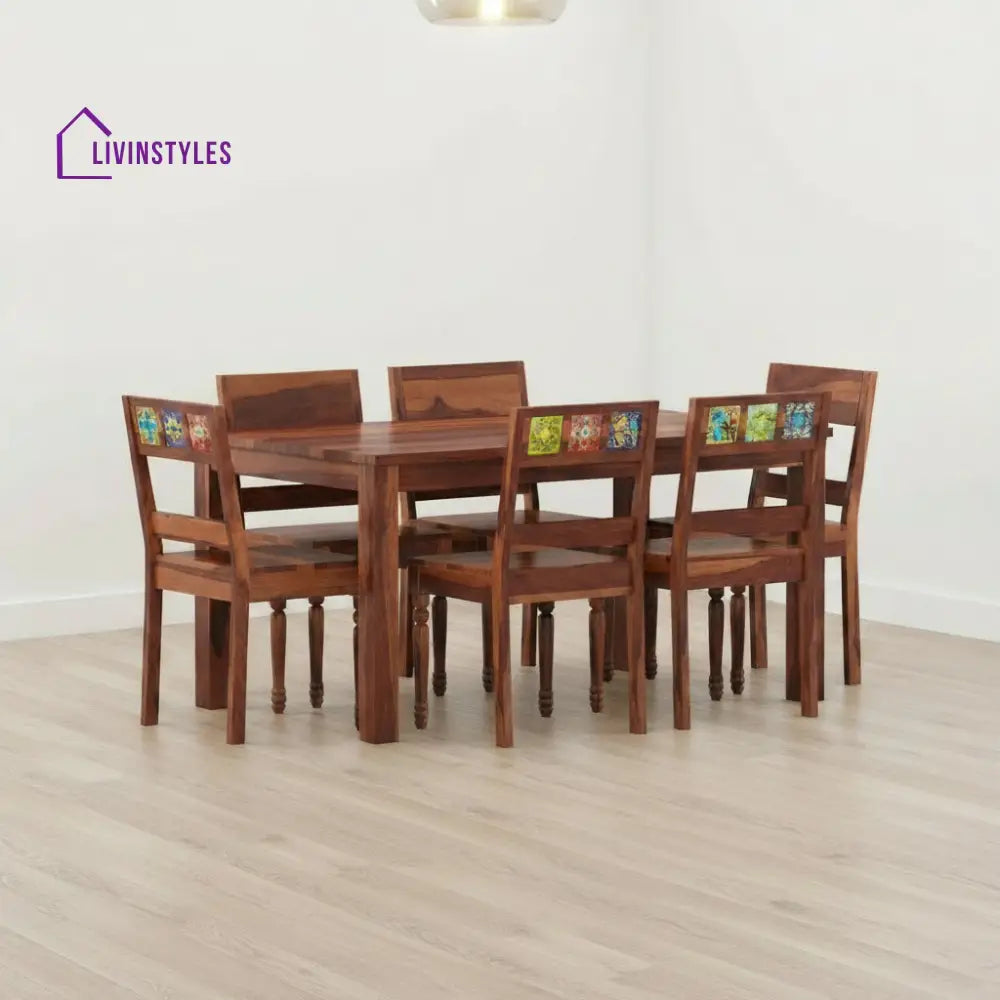 Camila Sheesham Wood Dining Table Set