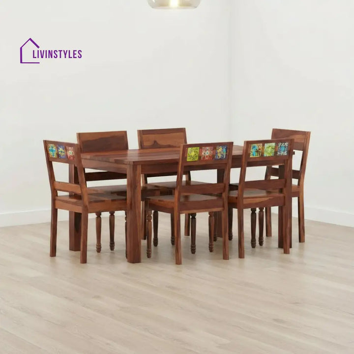 Camila Sheesham Wood Dining Table Set